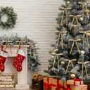 3 x 24 Pcs Khaki Glitter Christmas Napkin Rings Vintage Velvet Bow Xmas Napkin Holders Rings Buckle for Christmas Serviette Holiday Party Anniversary Wedding Dining Table Decoration