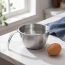 ULTECHNOVO Stainless Steel Mixing Bowl with Handle Small Batter Mixing Bowl with Measurement Marks 5.70 X 3.77 X 2.16 in Measuring Cup for Baking Egg Beating Sauces Meal Prep Kitchen Supplies, 14.50X9.60X5.50CM