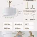 20" Boho Fandelier Ceiling Fans with Lights, Fabric Chandelier Ceiling Fan with Light Remote Control, Caged with 6 Speeds for Living Room, Bedroom, Nursery.