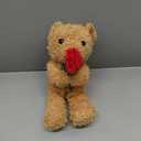 Civaner Bear Stuffed Animal Gift with Rose Funny Cute Bear Stuffed Animal Plush Gift for Mother Day Mom Birthday Wedding Christmas, 11.8 Inches(Beige)