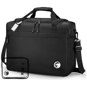 40x30x15cm Personal Item Travel Bag 16x12x6 inch Lightweight Gym Bag Foldable Duffle Bag Mens Water-resistant Weekender Bags for Women for Overnight Hospital Carry on Bags for Airplanes Black