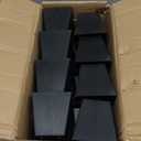 M8-1.25 Metric Thread Bolts Plastic Furniture Legs 4 Inch Black Square Sofa Feet with Plate Nuts - Couch Feet Replacement - Couch Legs Set of 8