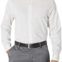  Essentials Men's Slim Fit Long Sleeve Wrinkle Resistant Stretch Dress Shirt Pack of 3