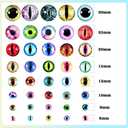 TOAOB 80pcs Assorted Colors Glass Dragon Eyes 6mm to 30mm Crafts Cabochons for Clay Doll Making Sculptures Props and DIY Jewelry Making Findings