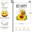 2 x Summer Party Decorations - Bee Happy Summer Garden Flag | Double Sided Sunflower Welcome Yard Decor | Summer Party Accessories Backdrop Favors Supplies Decor for Garden Yard Porch Patio Lawn Outdoor Outside