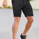 GINGTTO Mens Shorts 9" Inseam Slim Fit Stretch Casual Chino Short Pants (Green)