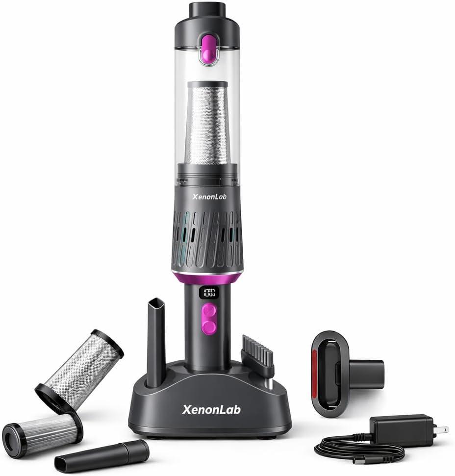 Cordless Handheld Vacuum 25KPA, Portable Vacuum for Car & Home, Lightweight with One-Touch Empty, HEPA Filter