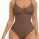 FeelinGirl Shapewear Bodysuit for Women Tummy Control Seamless Sculpting Snatched Waist Body Suit Body Shaper Thong
(X-Small-Small, Brown Skin)