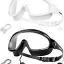 Aegend New Adult Wide View Swim Goggles, Anti-Fog/UV No Leak Swimming Goggles with Ear Plugs for Men & Women