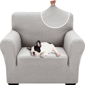 XINEAGE 2026 New Stretch Armchair Covers 1 Piece Chair Slipcovers Chair Protector for Living Room Thick Soft Chair Cover with Elastic Bottom Couch Cover for Pets Kids (31"-46", Silver Grey)