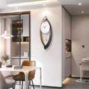 23.6 x 9.8inch Decorative Wall Clocks with Pendulum, Large Modern Solid Wood Frame Unique Clock for Wall Decor Living Room,Kitchen,Home,Bathroom,Bedroom - Battery Operated, Silent, Non-Ticking