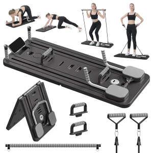 JANUA Pilates Board - Pilates Reformer Set, Multi-Purpose Foldable Pilates Reformer Board for Home, 5 in 1 Pilates Sliding Board