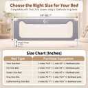 Bed Rail for Toddlers, 1 Piece Thickened Baby Bed Rail Guard with Height Adjustable, No-Drill Needed Bed Safety Fence for Baby with Headboard Rod, Bed Side Rails for Kids, 74.8in