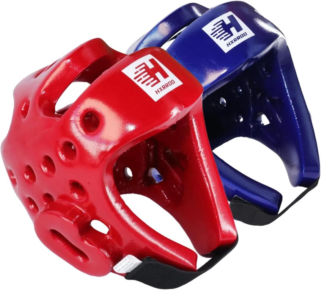 Taekwondo Sparring Head Guard, Competition Protection Headgear for Taekwondo, Karate and Martial Arts (Small, blue and red)