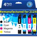 TEINO Remanufactured Ink Cartridge Replacement for Epson 212 T212 212XL Ink Cartridges for Epson Printer XP-4100 XP-4105 WF-2830 WF-2850 (Black Cyan Magenta Yellow, 4-Pack)