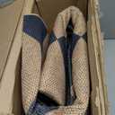 Lahome Colette Checkered Easy Jute Washable Rug, 5x7 Area Rugs for Living Room Nature Large Dining Room Carpet, Farmhouse Geometric Non Slip Indoor Outdoor Carpet for Office Bedroom Backyard Patio (Blue/Checkerboard -2)