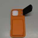 for iPhone 17 Pro Max Case with Credit Card Holder, Built-in Camera Cover & Stand, Silicone Bumper Raised Edge Full Body Protective Phone Cover Case for iPhone 17 Pro Max 6.9" 2025, Orange