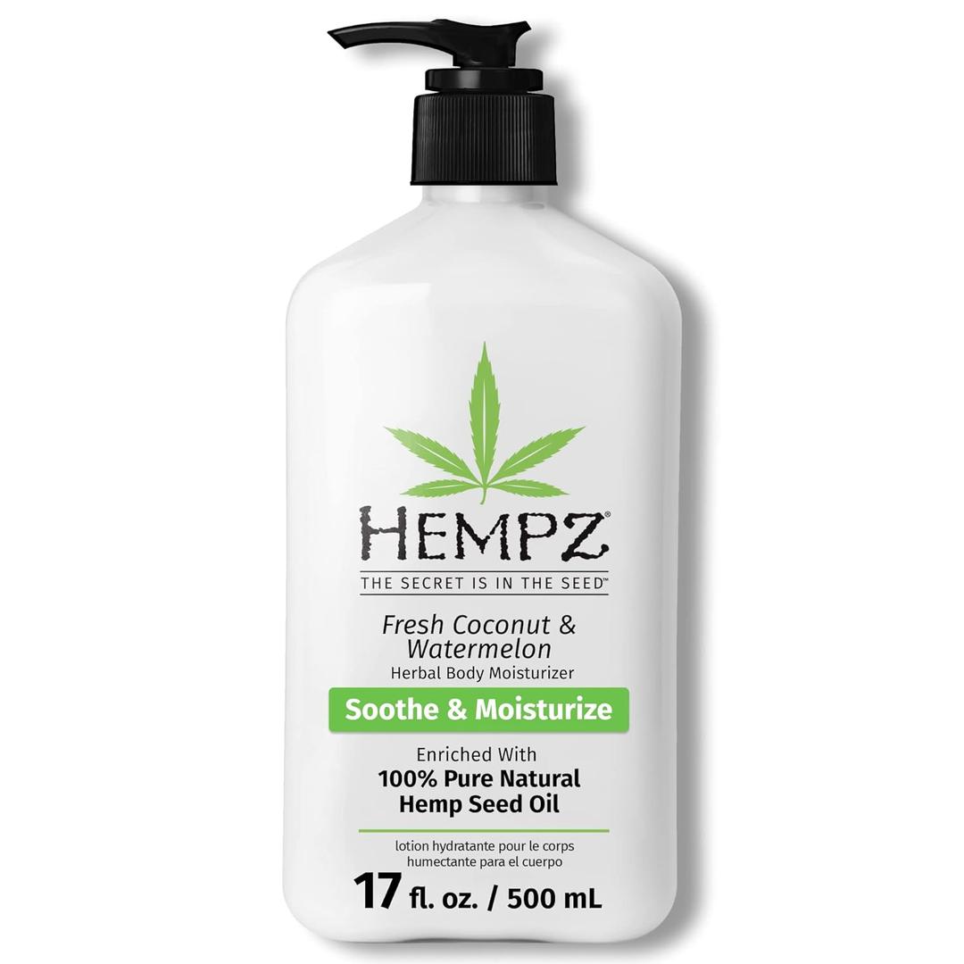 Hempz Body Lotion - Fresh Coconut & Watermelon Daily Moisturizing Cream, Shea Butter Body Moisturizer - Skin Care Products, Hemp Seed Oil - Large (17 Fl Oz (Pack of 1)) Hempz Body Lotion - Fresh Coconut & Watermelon Daily Moisturizing Cream, Shea Butter Body Moisturizer - Skin Care Products, Hemp Seed Oil - Large (17 Fl Oz (Pack of 1))