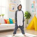 WAFUNNE Animal Onesie Costume for Kids Child Boys Girls Womens Mens Cosplay Halloween Dog Husky (130(for height=3'10"-4'2"))