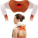 Breo N6 Mini Shiatsu Neck and Shoulder Massager with Heat  Deep Tissue Kneading Massage Pillow with Plum Blossom Rollers, Red Light Therapy, Quiet Motor, Cordless, Gift for Back Pain Relief