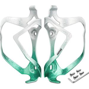 Bike Water Bottle Holder Bicycle Cage for Mountain Road MTB Gravel Adult Bikes Cycling Universal Carrier Rack 2 Pack Aluminum Alloy Ultralight Kettle Drink Accessories Greenish Cyan