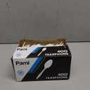 PAMI 400-Pack Medium Weight Disposable Plastic Teaspoons, Bulk Utensils for Parties, Weddings, Catering, Plastic Forks in Bulk  (Teaspoons White)