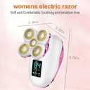 Electric Razors for Women-5D Floating Head IPX7 Waterproof Wet Dry Leg Hair Trimmer, USB-C Rechargeable 90Min Battery, Gentle Facial Bikini Hair Removal with LED Display & Travel Lock