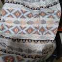 Bohemian Comforter Set Boho Aztec Striped Bedding Set for Teens Boys,Tribe Geometry Triangle Duvet Insert Mexican Bed Quilt Exotic Nordic Southwestern Decor Full,White (Multi 04)