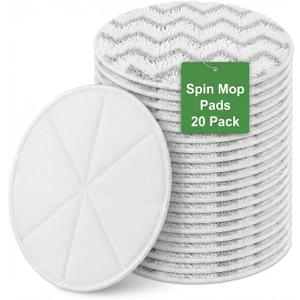 20 Pack Disposable Spin Mop Replacement Pads for Bissell Spinwave 20393,20399,3897A,23157, 23159,2124, 3712,2037,2039A for Hard Floor Steam & Scrub Mops, Gray