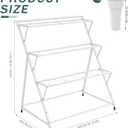 Asee'm Flower Display Stand with 12 Buckets Metal Flower Bar Stand 3 Layer Heavy Duty Flowers Cart Display with Wheels Moving Florist Bouquet Shelf for Indoor Outdoor Patio Decor Terrace Wedding White