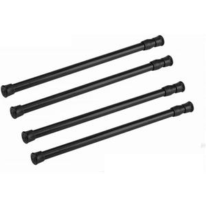 Tension Rods, 4 Pack Adjustable Spring Steel Cupboard Bars Tension Curtain Rod Shower Rod (23.6-43.3 Inches, Black)