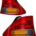 Tail Light Assembly Pair for 2006-2008 Honda Civic 4DR Sedan DX EX GX LX Hybrid Rear Brake Lights Left Right W/O Bulbs