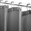 AmazerBath Extra Long Shower Curtain Waffle, Heavy Duty Fabric Shower Curtains with Waffle Weave Hotel Quality Bathroom Shower Curtains, 72 x 84 Inches (Grey)