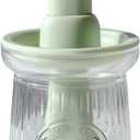 Oil Dispenser with Brush - Glass Olive Oil Dispenser for Kitchen, 3 IN 1 Oil Dispenser Bottle with Silicone Basting Brush for Cooking Vinegar Sauce BBQ Grill Frying (Green)