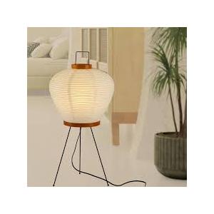 Anicompa Rice Paper Lamp with 3 Color Temperature Bulb, Japanese Lamp with Warm and Soft Ambiance, Paper Floor Lamp for Living Room/Bedroom/Office (Round)