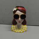 Artistic Girl Resin Flower Vase for Home Decor Vibrant Tulip/Rose Vase,Hand-Painted Multi-Use Tabletop Decor for Fresh/Dry Flowers and Plants, Living Room & Bedroom (6.7x5.9x9.1 Inches)