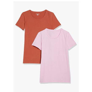 Amazon Essentials Women's Classic-Fit Short-Sleeve Crewneck T-Shirt, Multipacks XL 2 PCS