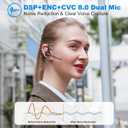 New Bee Bluetooth Earpiece V5.2 Wireless Bluetooth Headset 24Hrs Talktime CVC8.0 Dual Mic Noise Cancelling for iPhone/Android/Driver/Business/Office(Black)
