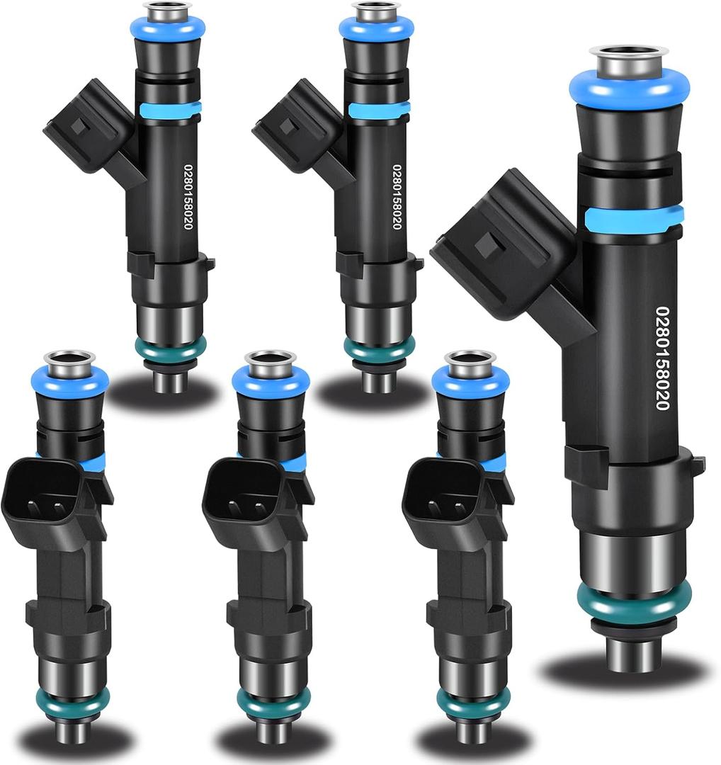 Upgraded Fuel Injectors Compatible with Dodge Dakota 2004 2005 2006 2007 2008 2009 2010,for Durango 2004-2009,for Dodge Ram 1500 2004-2010 V6 3.7L 6 Pack Injectors 0280158020