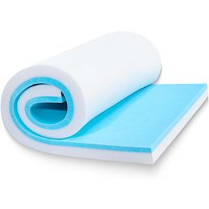 High Density Upholstery Foam Cushion - 1" Thick x 24" x 72", Gel Memory Foam Support Padding for Seat Cushion Replacement, DIY Projects, Sofa Mattress Support