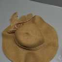 Verdusa Women's Bow Wide Brim Straw Sun Hat Khaki One-Size