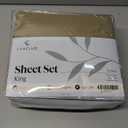 LuxClub 4 PC Sheet Set Bed Sheets Deep Pockets 18" Eco Friendly Wrinkle Free Cooling Machine Washable Hotel Bedding Silky Soft  Taupe King