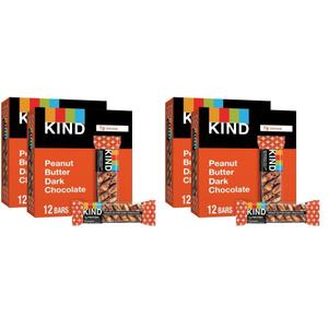KIND Nut Bars, Peanut Butter Dark Chocolate, Healthy Snacks, Gluten Free, 8g Protein, 24 Count (Pack of 2) (1.4 oz (Pack of 48))