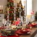 6 Pack Printed Taper Candle Set for Christmas, 10 Inch Dripless Candlesticks with Wreath Star and Snowman Pattern for Home Decoration Gift, 6-7 Hours Burn
