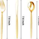 SUT 300 Pcs Gold Plastic Cutlery, Gold Utensils Disposable, Gold Plastic Silverware Set Include 100 Gold Plastic Forks, 100 Gold Plastic Spoons, 100 Gold Plastic Knives Heavy Duty Flatware for Party