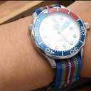 Elastic Nylon Watch Band French Troops Paratrooper Military Parachute Style 18mm 20mm 22mm Hook-and-Loop Premium Striped Fabric Nylon Replacement Watch Strap for Men Women (Rainbow Color(Black Buckle))