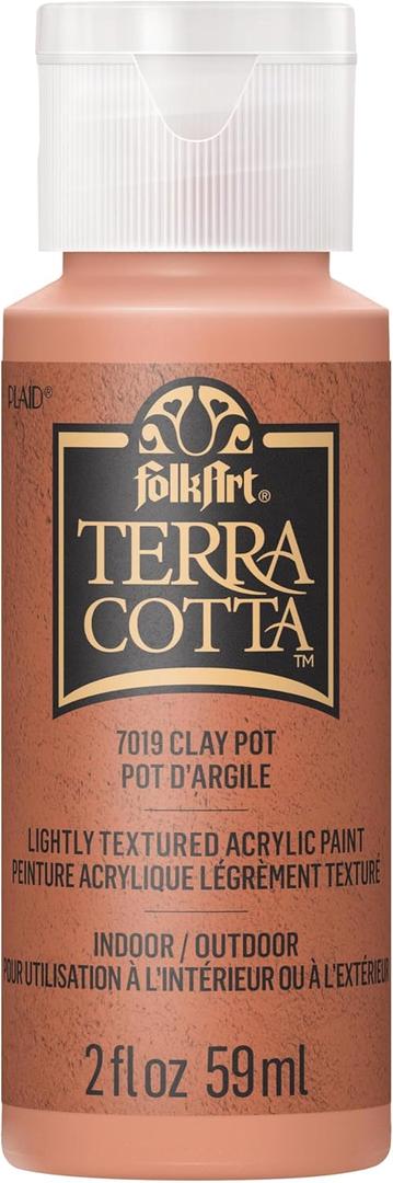FolkArt, Clay Pot Assorted Acrylic 2 fl oz / 59ml Terra Cotta Paint For Easy To Apply DIY Crafts, Art Supplies With A Textured Finish, 7019