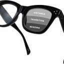 FONHCOO Oversized Progressive Reading Glasses for Women Men Oprah Style Large Square Blue Light Blocking Computer Readers (Black)