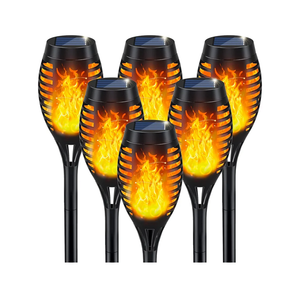 IkeeRuic Solar Lights Outdoor, Solar Torch Light with Flickering Flame for Halloween Decor, Solar Garden Lights, Waterproof Outdoor Lighting, Flame Torches for Outside Patio Pathway Yard Decorations