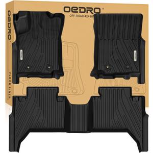 OEDRO Upgraded Floor Mats Fit for Toyota Tacoma 2016-2023 (Only for Double Cab & Automatic), All Weather TPE Tacoma Floor Liner Front and Rear 2 Row Mats,Black